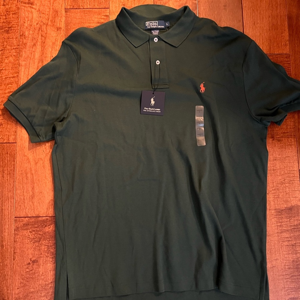 Polo Ralph Lauren Interlock Shirt, Forest Green, Size L, NWT